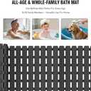 MBOSS Bath Tub Shower Mat Non Slip Bathtub Mats for Bathroom Shower Floor Mat Bath Mats for Shower Tub Anti Slip Shower Mat with Drain Hole and Large Suction Cups (Black, 37.5 X 15.7 Inch)