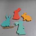 4Pcs Easter Bunny Table Wooden Sign Decorations,Rabbit Shape with Rope Natural Wood Signs Spring Easter Table Centerpieces Decor Bunny Farmhouse Kitchen Dining Room Tabletop Decoration Home Office