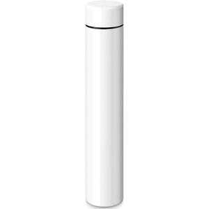 Vesici 1 Pack Slim Water Bottle 8.8 oz Small Stainless Steel Purse Compact Insulated Water Bottles Camping Travel Backpack Pocket Flask for Car Cold Coffee Tea (White)