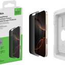Belkin ScreenForce InvisiGlass Privacy Screen Protector for iPhone 16 Pro, Scratch-Resistant Impact Protection w/Included Easy Align Tray for Bubble Free Application - Made with Recycled Glass
