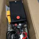 DC HOUSE Electric Hydraulic Pump Unit Metal Reservoir for Dump Trailer (Double Acting 10 Quart)