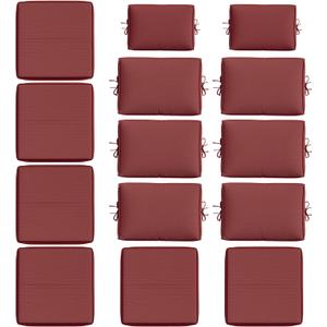 14 Pcs Outdoor Cushion Slipcovers All-Weather Patio Cushion Covers, Replacement Waterproof with Zipper for Patio Furniture, Sectional Couch 3 Sizes, Covers Only (Burgundy)