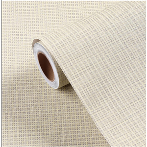 FunStick 24"x200" Grey Grasscloth Peel and Stick Wallpaper for Bathroom Waterproof Linen Fabric Wall Paper Textured Self Adhesive Geometric Wallpaper Removable Contact Paper for Cabinets Walls Drawers