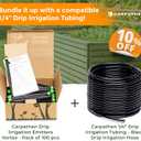 CARPATHEN 100 Drip Irrigation Emitters Vortex - Drip Irrigation Parts for Irrigation Kit - 1/4 inch Irrigation Tubing Compatible - 360 deg Adjustable Fan Sprayer for Raised Garden Bed, Potted Plants
