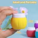 4 x Travel Containers for Toiletries, GLAMFIELDS TSA Approved 1.7oz 50ml Travel Size Silicone Cream Jars BPA Free, Leak-proof Travel Essentials with Lid for Cosmetic Face Hand Body Cream Purple (4 Pack)