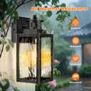 Large Motion Sensor Outdoor Wall Light, Waterproof Exterior Wall Sconce Light Fixture with Water-Rippled Glass, Bronze Modern Outside Wall Lantern for House, Porch, Patio, Garage, Bulbs Not Included