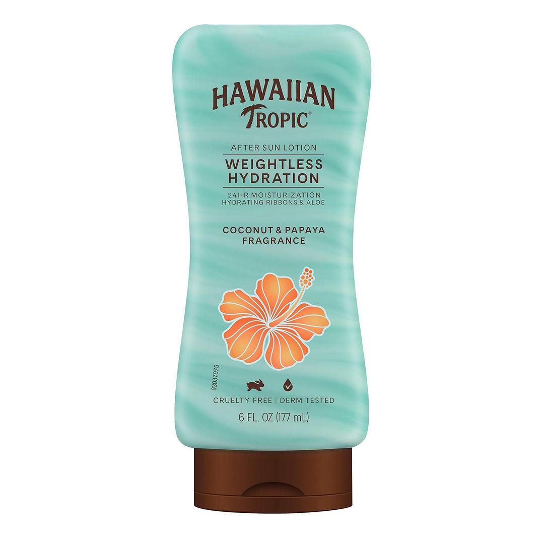 Hawaiian Tropic Weightless Hydration After Sun Lotion with Aloe, 6oz | Hawaiian Tropic Lotion, Moisturizing Lotion, After Sun Care, After Sun Moisturizer, Hydrating Lotion, 6oz 2 prs
