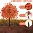 Alupssuc Set of 2 Artificial Fall Topiary Ball Flowers for Outdoor Decoration with Spike 20", UV Resistant Fake Autumn Floral Shrubs, Realistic Faux Bushes Plants for Garden,Yard,Porch and Patio Decor