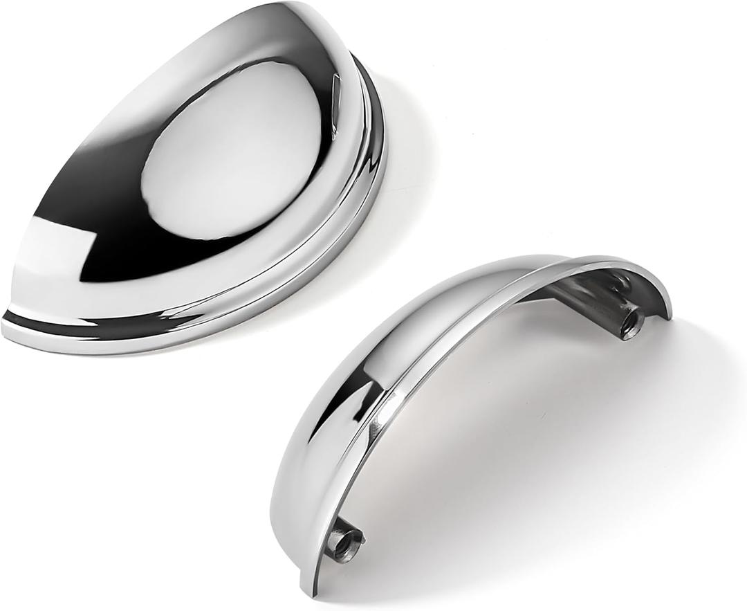 khtumeware 10 Pack 2-1/2" Drawer Pulls Polished Chrome Cabinet Cup Pulls Kitchen Hardware Cabinet Handles Drawer Handles Knobs 2.5 inch Hole Center khtumeware 10 Pack 2-1/2" Drawer Pulls Polished Chrome Cabinet Cup Pulls Kitchen Hardware Cabinet Handles Drawer Handles Knobs 2.5 inch Hole Center