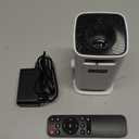 Mini Projector, Portable Projector 4K & Full HD 1080P Support, 270 Rotation Outdoor Projector, Movie Projector Compatible with Smartphone, TV Stick, Laptop, PS4, HDMI, USB (Ivory)