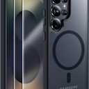 MOZOTER for Samsung Galaxy S25 Ultra Case with Magnetic,[Compatible with MagSafe][12Ft Military Dropproof][2*Screen Protector] Translucent Anti-Slip Back Slim Shockproof Case for S25 Ultra-Black