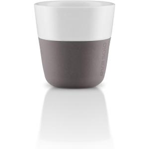 Eva Solo | 2 Espresso Tumbler Mugs | 3 oz Porcelain Coffee Cup Tumblers with Silicone-coated Grip | Danish Design, Functionality & Quality | Grey (Gray)