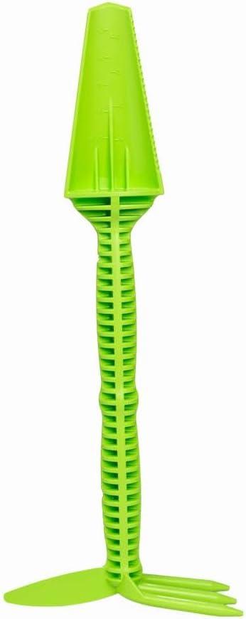 SnapPot Multi-Tool for Gardening  5-in-1 Garden Hand Tool with Trowel, Rake, Sickle, Bulb Planter & Soil Depth Scale  Lightweight, Rust-Resistant, Reinforced Polymer  Bright Green