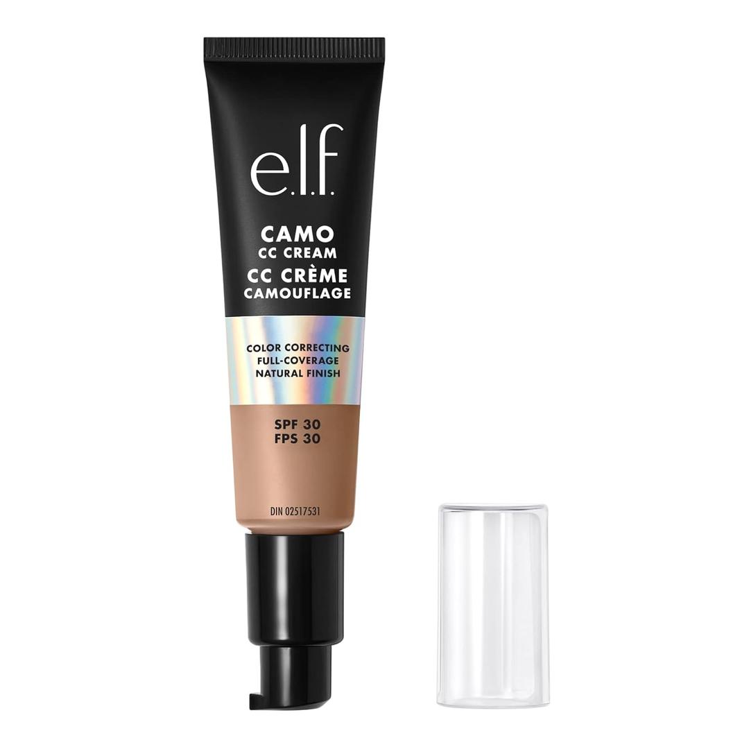 e.l.f. Camo CC Cream, SPF 30 Color-Correcting Medium-To-Full Coverage Face Foundation, Delivers An Airbrushed Finish, Vegan & Cruelty-Free, Medium 370 N (1 Ounce (Pack of 1))