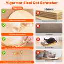 Cat Scratch Pad with Ball Track and Spring Toy, Wooden Cat Scratcher with Sisal Scratching Mat, Ball Track System and 3 Replacement Toy for Cats Scratching,Chasing and Playing (Nature Wood)