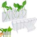 2PC 7 Holes Upgraded Aquarium Plant Holder, Aquatic Plants Cup for Tank, Fish Tank Plant Holder with Long Hook, Aquarium Feeder for Aquascape Decorations on Top of Tank (Transparent-2PC)