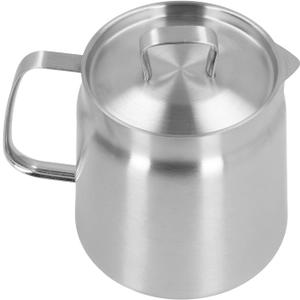 Oil Strainer Pot, Large Capacity Stainless Steel Oil Container Oil Container with Strainer, Bacon Grease Container Filter Pot for Deep Frying and Cooking Grease Storage (1.5L)