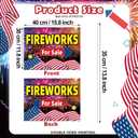 Novabright 3 Pack 4th of July Fireworks for Sale Yard Sign 250th Anniversary Independence Day Arrow Double Sided Yard Signs 15.8" x 11.8" with Stakes for Front Door Garden Lawn Garages Offices