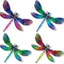 SUNREEK Metal Dragonfly Wall Decor, 9 Inches Dragonfly Outdoor Wall Art for Fence Garden Yard Patio Decorations