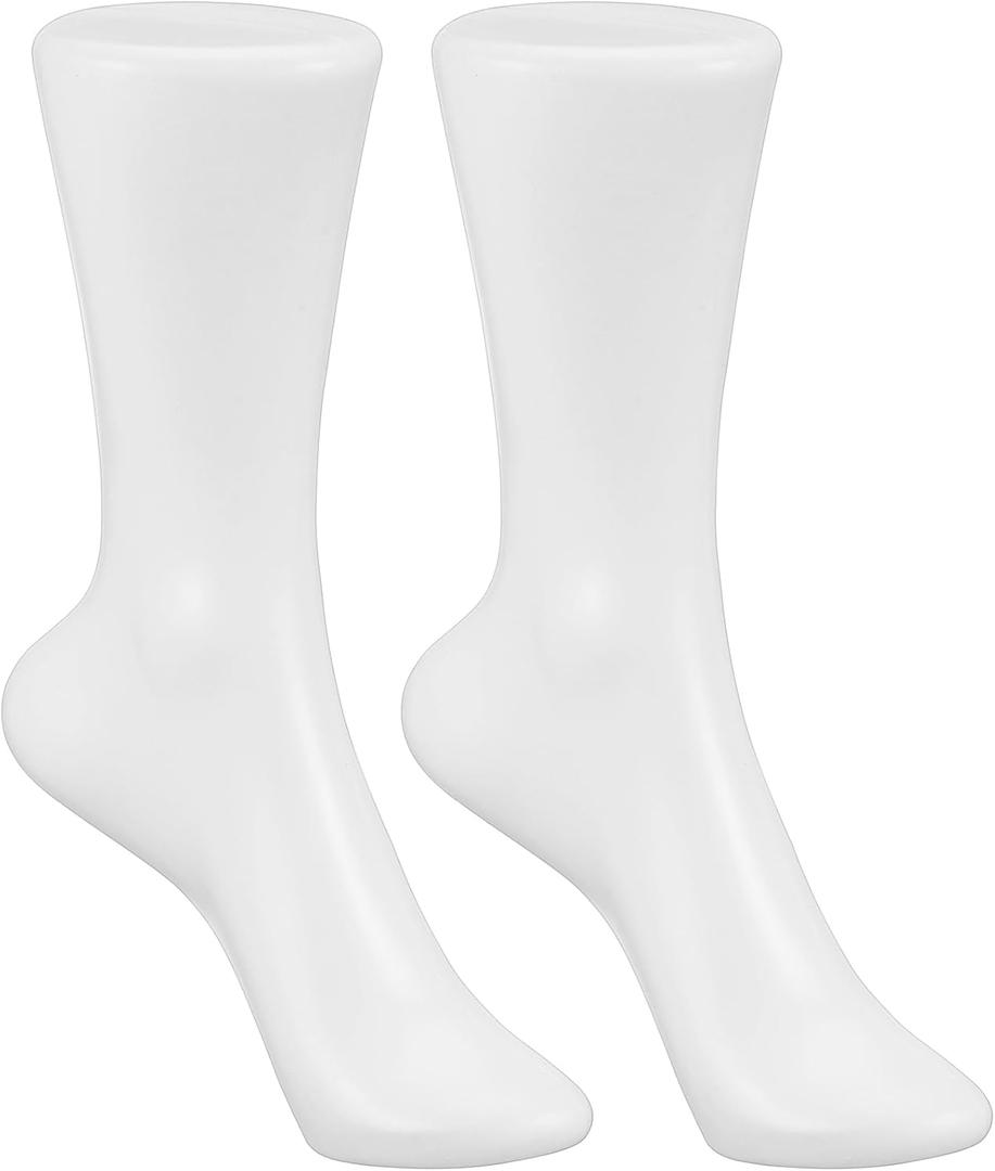 Alipis White Mannequin Foot Display Holder: 2pcs Stocking Model Female Foot Sock Stand Showcase Ankle Bracelet Mold Feets Modes for Home Shop