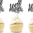 We Will Miss You Cupcake Toppers, 12 Pcs Retirement, Going Away, Job Change, Farewell Party Decorations, Black Glitter Dessert Sign for Graduation Party Ornaments, Pre-assembled, Double-sided