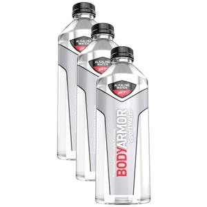 BODYARMOR SportWater Alkaline Water, Superior Hydration, High Alkaline Water pH 9+, Electrolytes, Perfect for your Active Lifestyle, 1 Liter (Pack of 3)