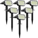 WELALO Solar Spot Lights Outdoor, [6 Pack/65 LED/3 Modes] 2-in-1 Solar Landscape Spotlights, Solar Powered Security Lights, IP68 Waterproof Wall Lights for Walkway Yard Garden Driveway(Cool White)