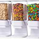 Cereal Dispenser Countertop, Cereal Containers Storage, 5L Organization and Storage Containers for Kitchen, Snack Dispenser for Rice, Grains, Nuts, Dry Food, Oatmeal, Pet food, White, 3Pc