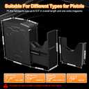 PINEWORLD Slider Biometric Handgun Safe with Auto Sliding Door&Interior Light, Bedside Pistol Safe with Quick Fingerprint/Passode/Key Access, Nightstand Handgun Case, Mounted Lock Box for Desk, Truck