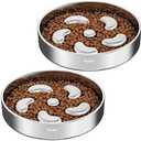 Feedoo Slow Feeder Dog Bowl-2Cups for Medium Breeds, Double-Layer Stainless Steel, Heavy-Duty with Non-Slip Rubber Base, Puzzle Maze Bowl to Slow Down Eating [2Pack]