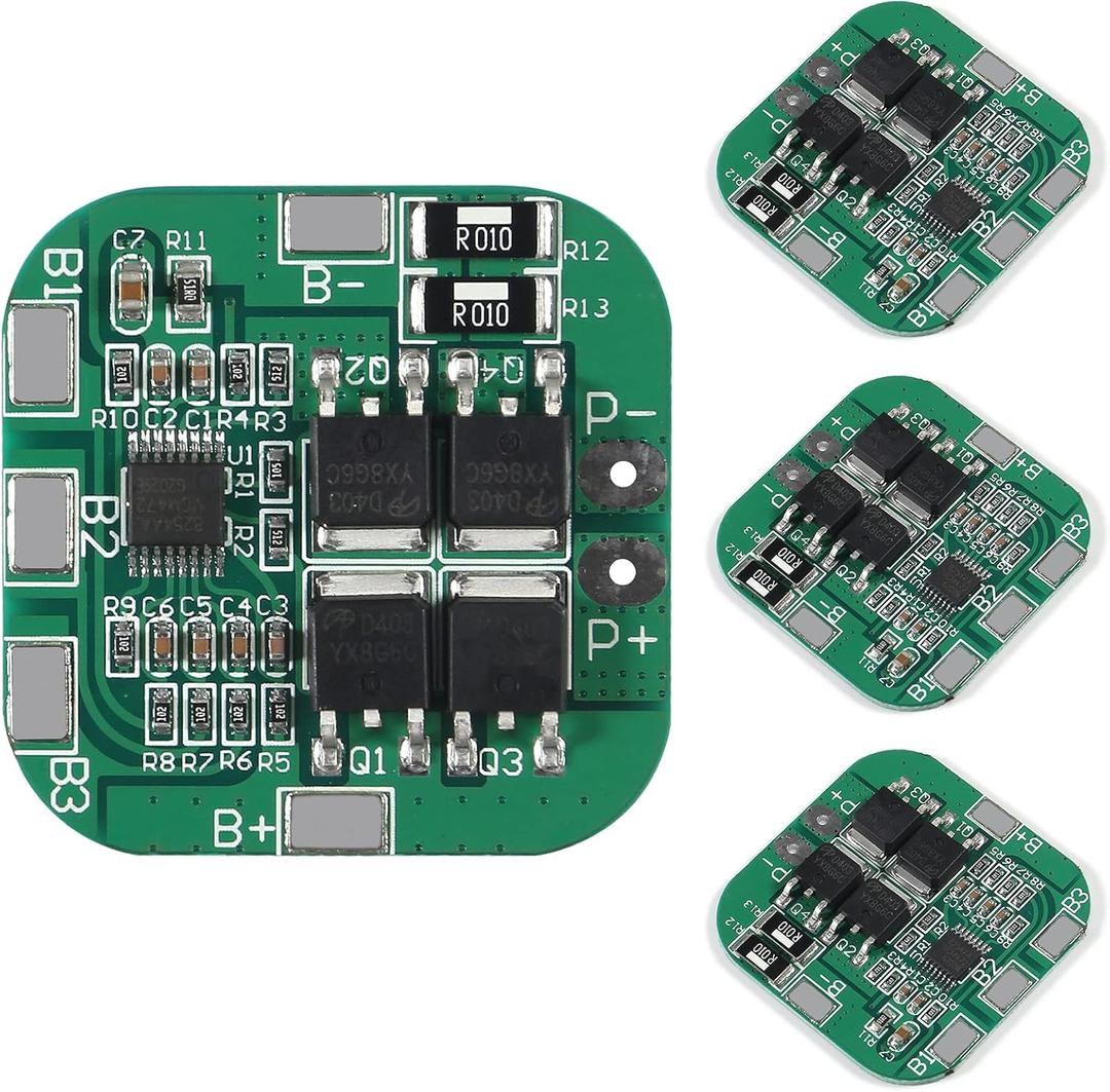 4PCS 4S 20A 14.8V Lithium for 18650 Battery BMS PCM Protection PCB Board Module 16.8V with Overcharge Over Discharge Short Circuit Protection