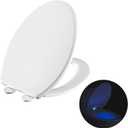 Elongated Toilet seat with Buit-in Night Light,Oval Toilet Seat with Soft Slow Close,Oblong Toilet Seat Plastic Replacement