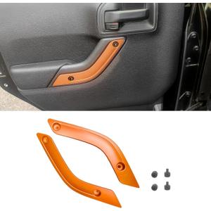 POETRYXIAO Interior Door Handle Inserts Orange Style Trim Cover for 2011-2018 Wrangler JK, Wrangler OEM #1RC72JAHAD #1RC72JAHAE,Wrangler Accessories (Orange)