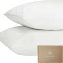 Bioweaves Organic Cotton Jersey Knit Waterproof Pillow Protector Covers with Zipper Closure  GOTS Certified Soft & Quite Pillow Encasement  King Size, 20 x 36 inches, Set of 2