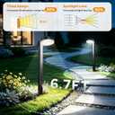 APONUO Solar Pathway Lights Outdoor, 3 Color Temperatures Selectable CCT, Focused Ground Spot Lens, Brighter Up to 12 Hrs IP65 Waterproof Path Lights for Walkway Driveway Yard Garden, Black, 8 Pack