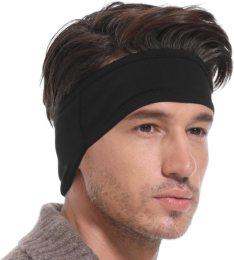 Braylin Ear Warmer Headbands, Winter Ear Muffs Headband for Men Women Kids, Ear Cover Headband in Cold Weather Running Skiing (01.Black)