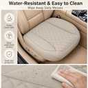 2 Pack Luxury Leather Car Seat Cover,Bottom Seat Covers for Cars,Front Seat Protector,Fit for 99% of Vehicles - Padded,Anti-Slip,Premium Leather(2 PCS,Beige)