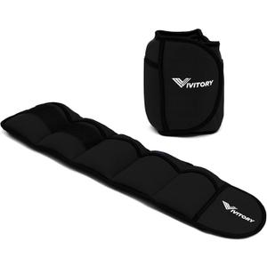 Vivitory Adjustable Ankle Weights for Women & Men, Leg Weights 2 to 10 Lbs, Arm Weights, Ankle Wrist Weights Set for Strength Training, Jogging, Gymnastics, Aerobics, Physical Therapy (Black)