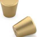 homdiy 5 Pack Brushed Brass Cabinet Knobs Gold Dresser Drawer Round Knobs for Kitchen Cabinet Hardware (Matte Gold)