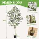 VECELO Artificial Olive Tree 6FT(72inch), Faux Olive Trees in Pot, Tall Fake Plant with Silk Leaves, Realistic Fruits and Dried Moss for Indoor Home Office Decor