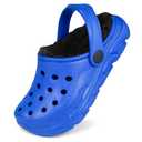 Cubufly Boys Lined Clog Slip On Winter Slipper with Fur Inslide Blue Size 10