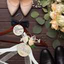 2 Pack Bride Hanger Groom Hanger Wedding Hangers with Ribbon Bow for Wedding Dress Suit Bride Gift(Brown, White,Flower)