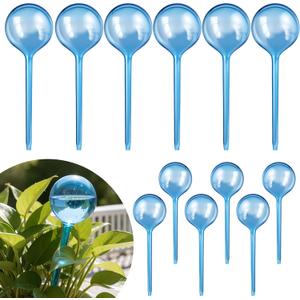 Soilagua 12-Pack Plastic Plant Watering Globes, Premium PVC Shatter-Resistant Plant Waterer, Self Watering Planter Insert with Tapered Opening, Automatic Watering Spikes for Daily & Vacation
