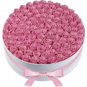 100 Piece Roses in a Velvet Box, Flowers for Delivery, Presereved Flowers Birthday Gifts for Women Mom and Wife (Pink)