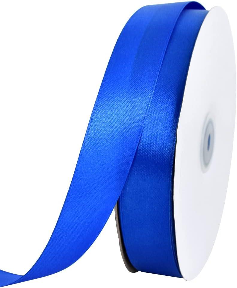 TONIFUL 1 Inch x 100 yds Royal Blue Satin Ribbon, Thin Solid Color Satin Ribbon for Gift Wrapping, Crafts, Hair Bows Making, Wedding Party Decoration, Invitation Cards, Floral Bouquets, Christmas (1 in x 100 yds)