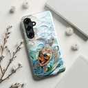 DEENAKIN for Samsung Galaxy S24 Plus Case Cute,Aesthetic Tortoise Shell Ocean Costal,Compatible with Magsafe,Trendy Unique Retro Turtle Magnetic Slim Shockproof Protective Phone Cover for Women Girl