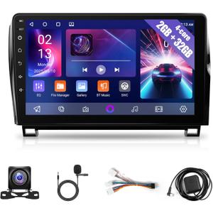Car Radio Stereo for Toyota Tundra 2007-2013 Toyota Sequoia 2008-2018 - 2+32GB 10.1 Inch Touch Screen Head Unit with Wireless Apple Carplay Android Auto Mirrorlink in-Dash GPS Backup Camera