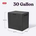 Keter City 30 Gal Outdoor Storage Box and Patio Side Table