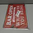 VSIIKO Bar Open and Cheers Funny Metal Tin Sign Home Bar Signs for Man Cave Coffee Small Vintage Wall Decor for Men 8x12 Inch2pcs