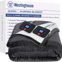 Westinghouse Electric Blanket Queen, Heated Blanket Queen Size with 10 Heating Levels and 1 to 12 Hours Heating Time Settings, Flannel to Sherpa Reversible, Machine Washable (84" x 90", Charcoal)